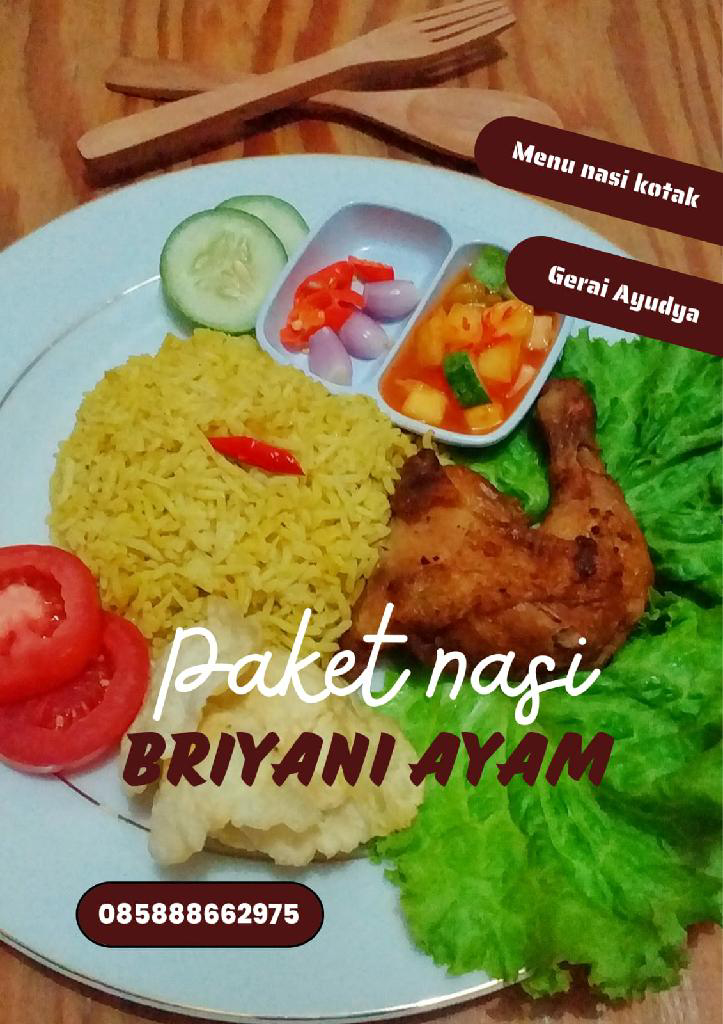 Paket nasi briyani ayam Gerai Ayudya