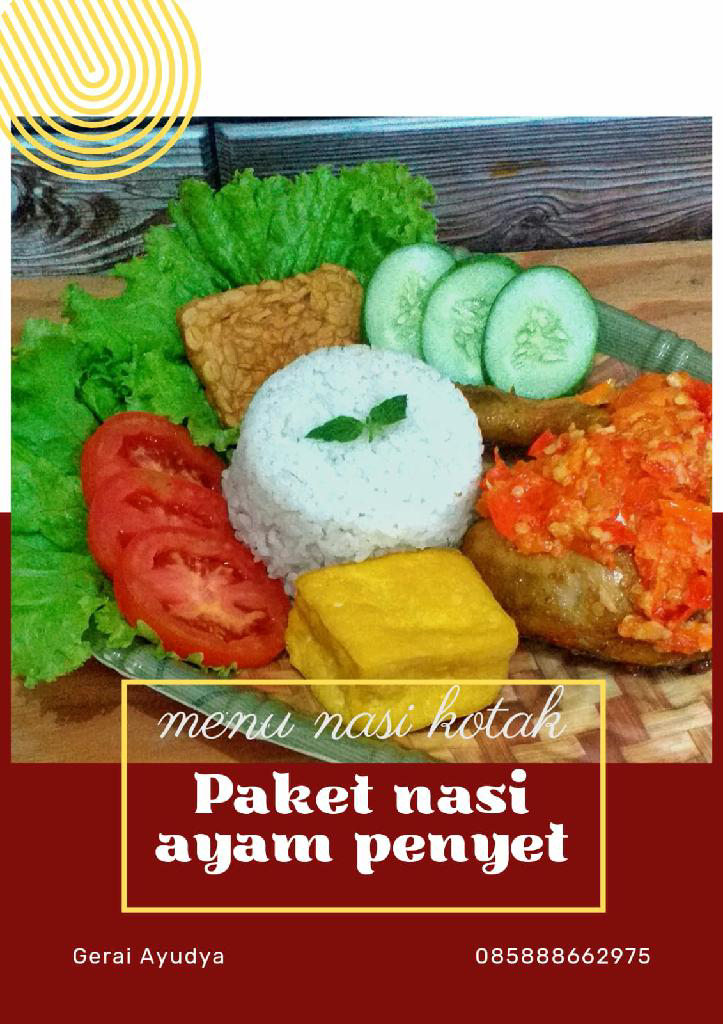 Paket nasi ayam penyet Gerai Ayudya