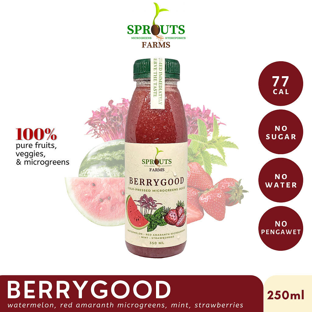 Sprouts Farms Juice BERRYGOOD 250ml (Cold-Pressed MICROGREENS jus)