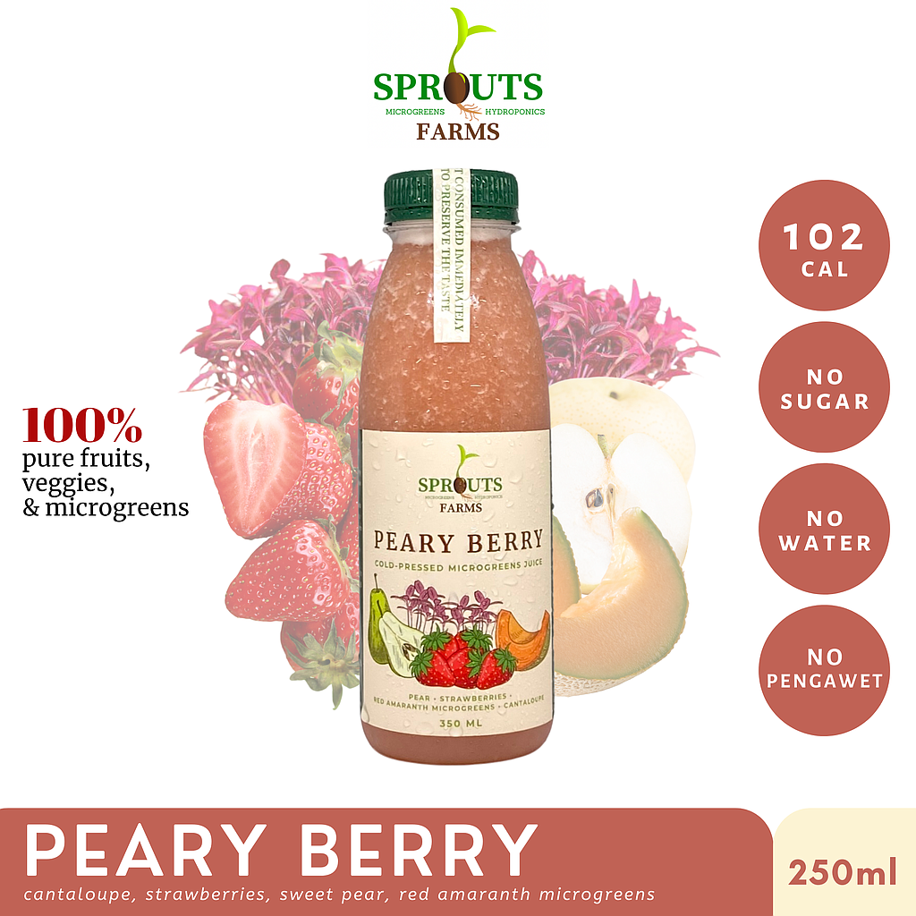 Sprouts Farms Juice PEARY BERRY 250ml (Cold-Pressed MICROGREENS Jus)