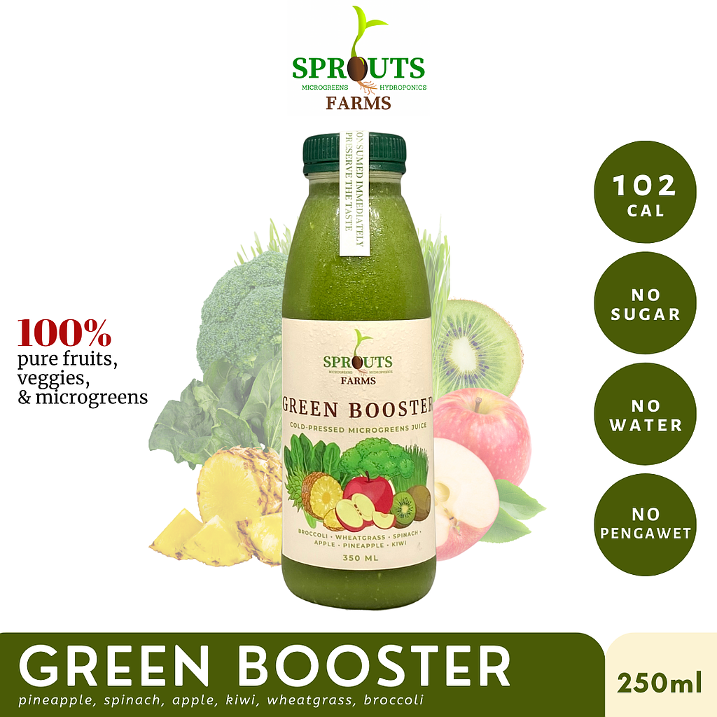 Sprouts Farms Juice GREENBOOSTER 250ml (Cold-Pressed MICROGREENS Jus)