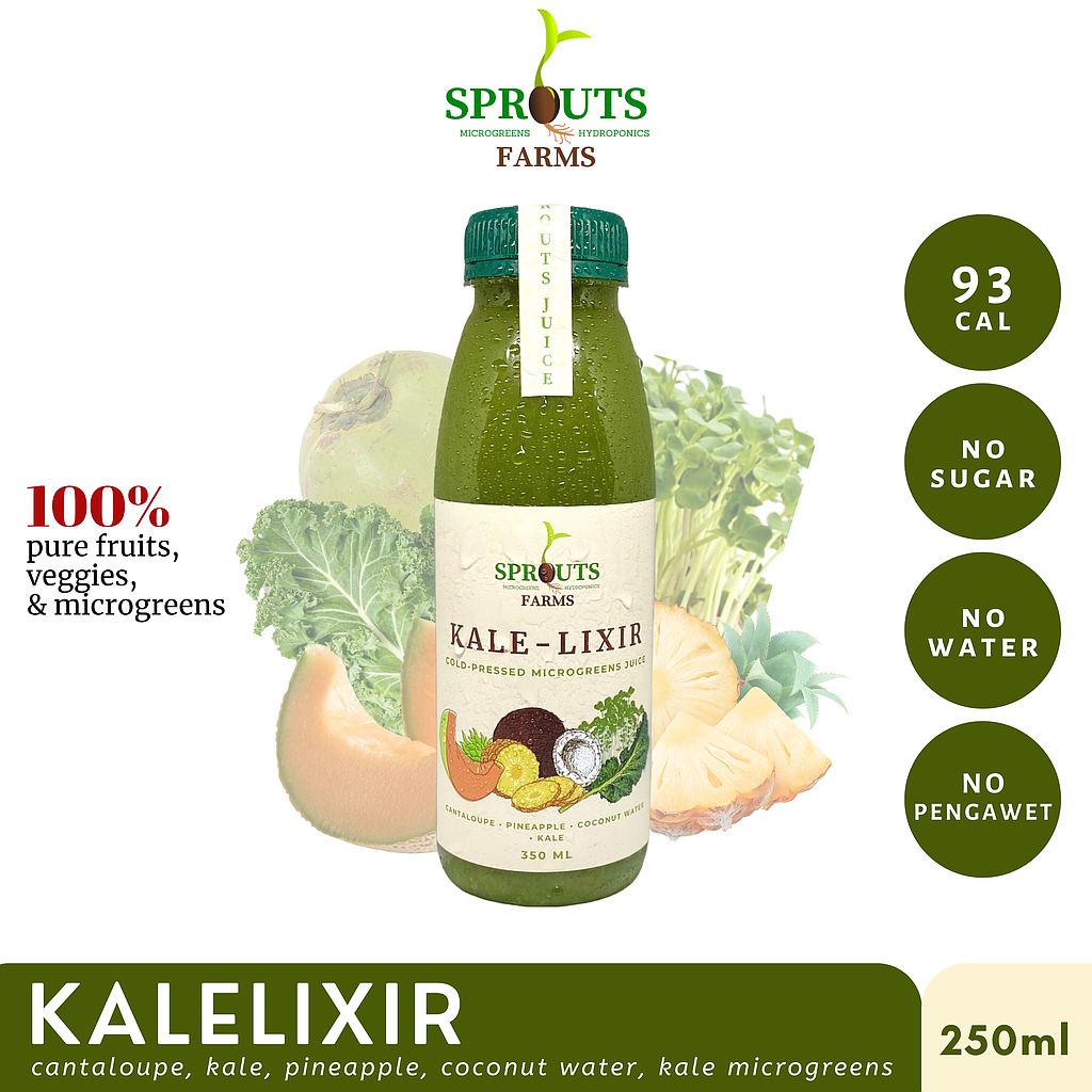 Sprouts Farms Juice KALE LIXIR 250ml (Cold-Pressed MICROGREENS Jus)