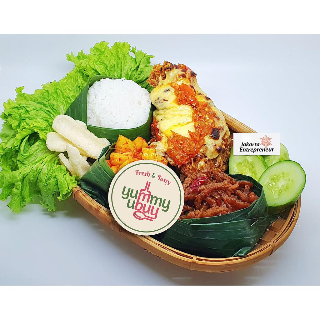 NASI  AYAM  GEPREK MOZARELLA YUMMY  UBUY