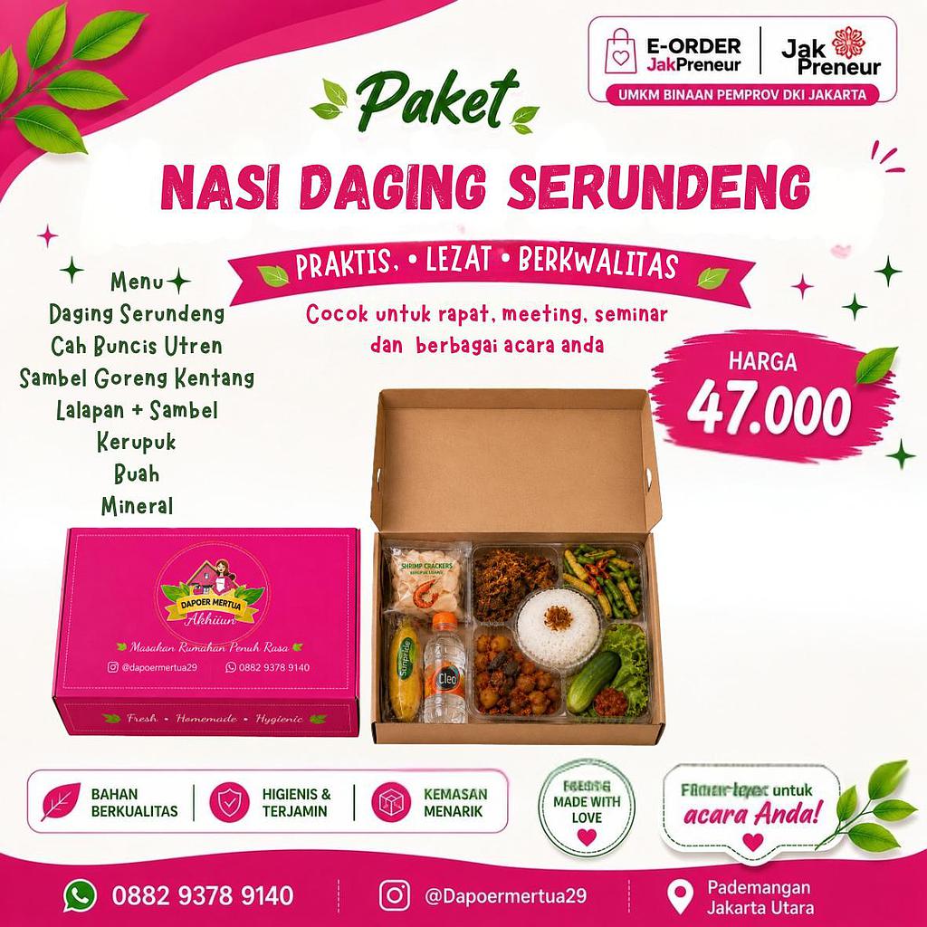 Dapoer Mertua - Paket Nasi Daging Serundeng