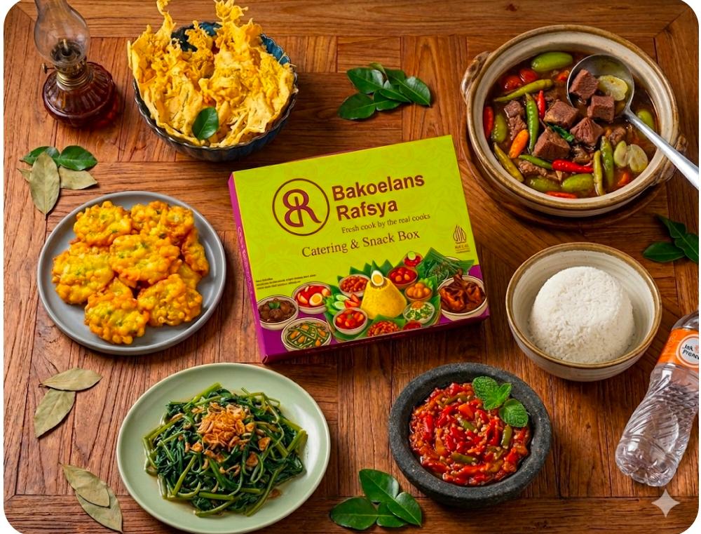 Bakoelans Rafsya Paket Rumahan Nasi Daging Garang Asem
