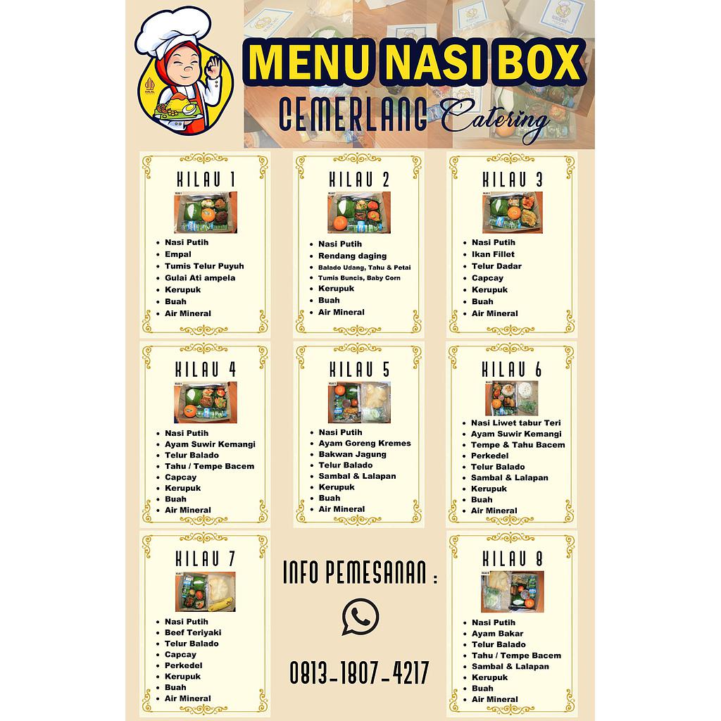 MENU NASI BOX CEMERLANG CATERING