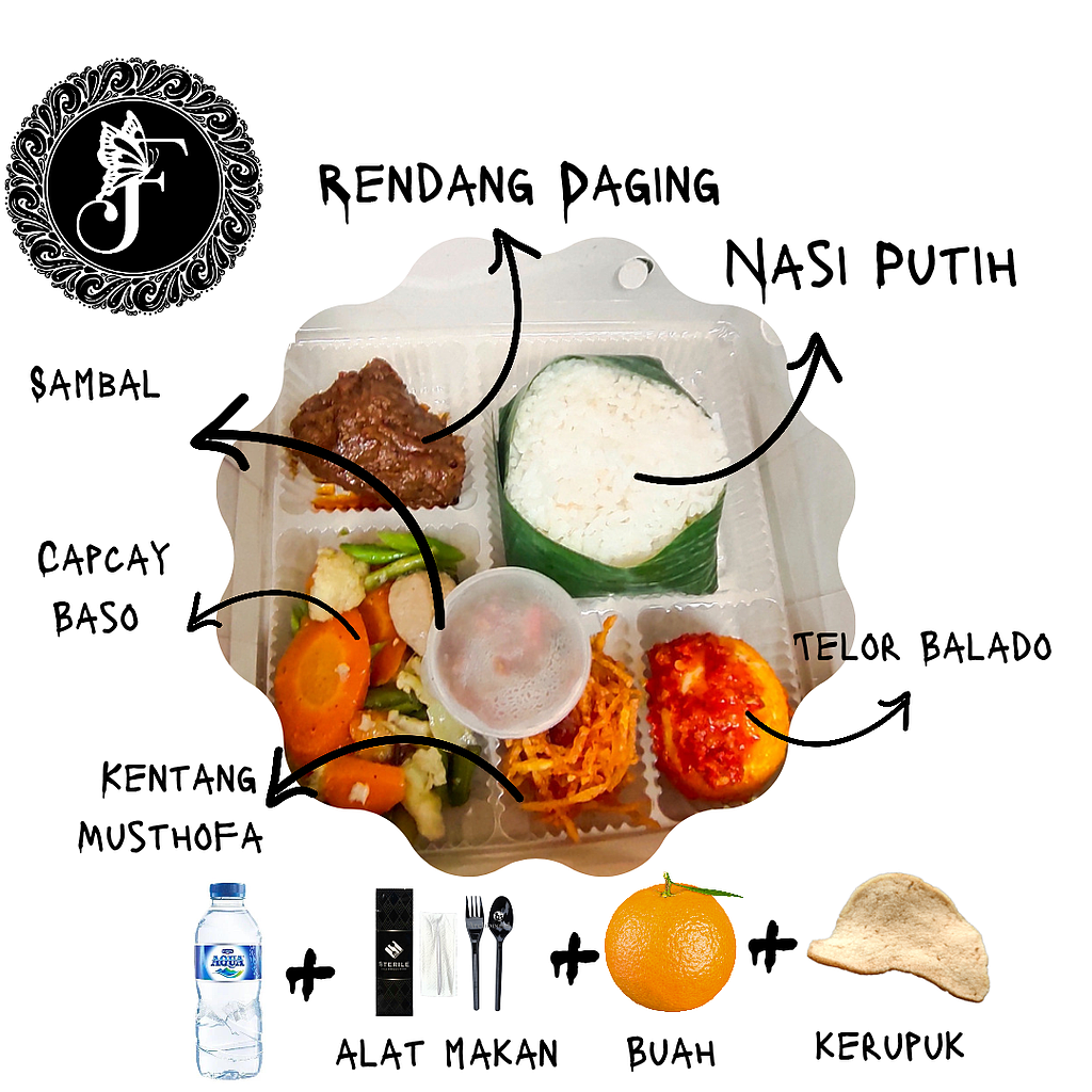 Nasi Box ( Paket Rendang Daging)