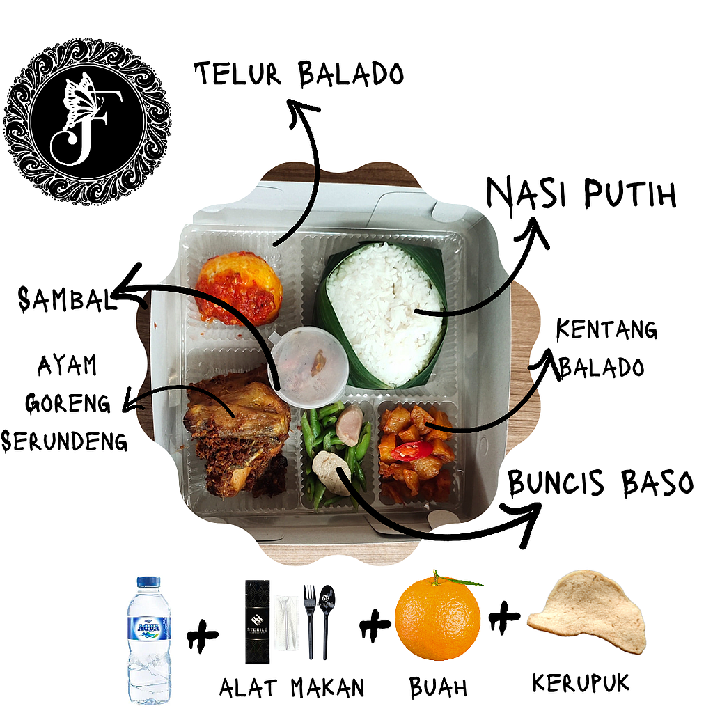 Nasi Box ( Paket Ayam Serundeng)