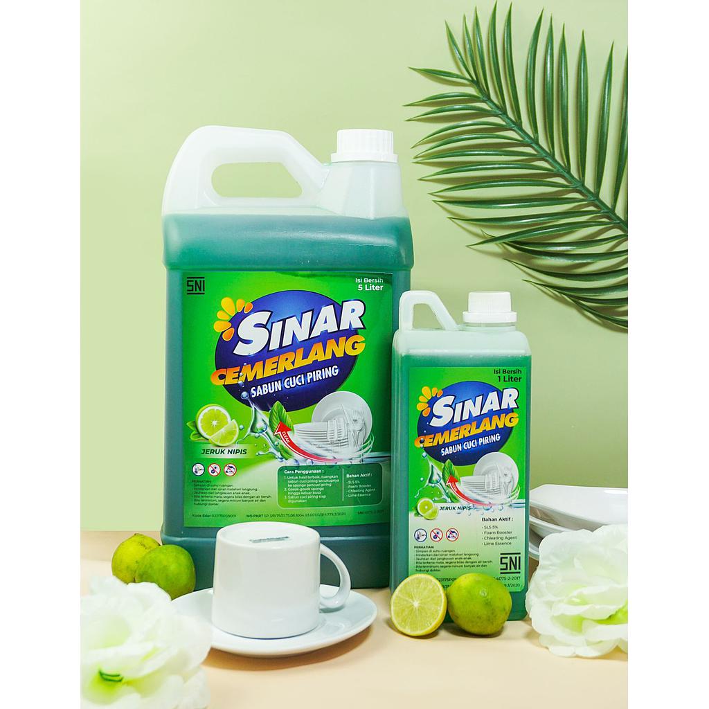 Sabun Cuci Piring Sinar Cemerlang Jeruk Nipis 5 Liter