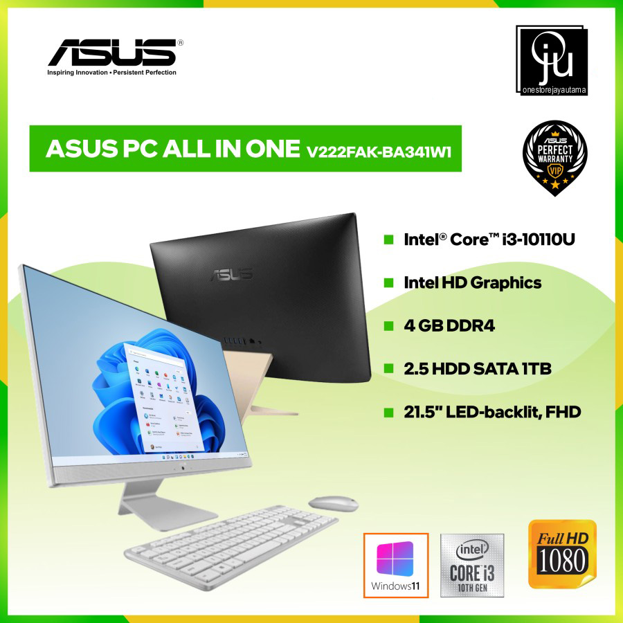 ASUS PC ALL IN ONE V222FAK WA341T - i3 10110U 4GB 1TB 21,5 FHD W10
