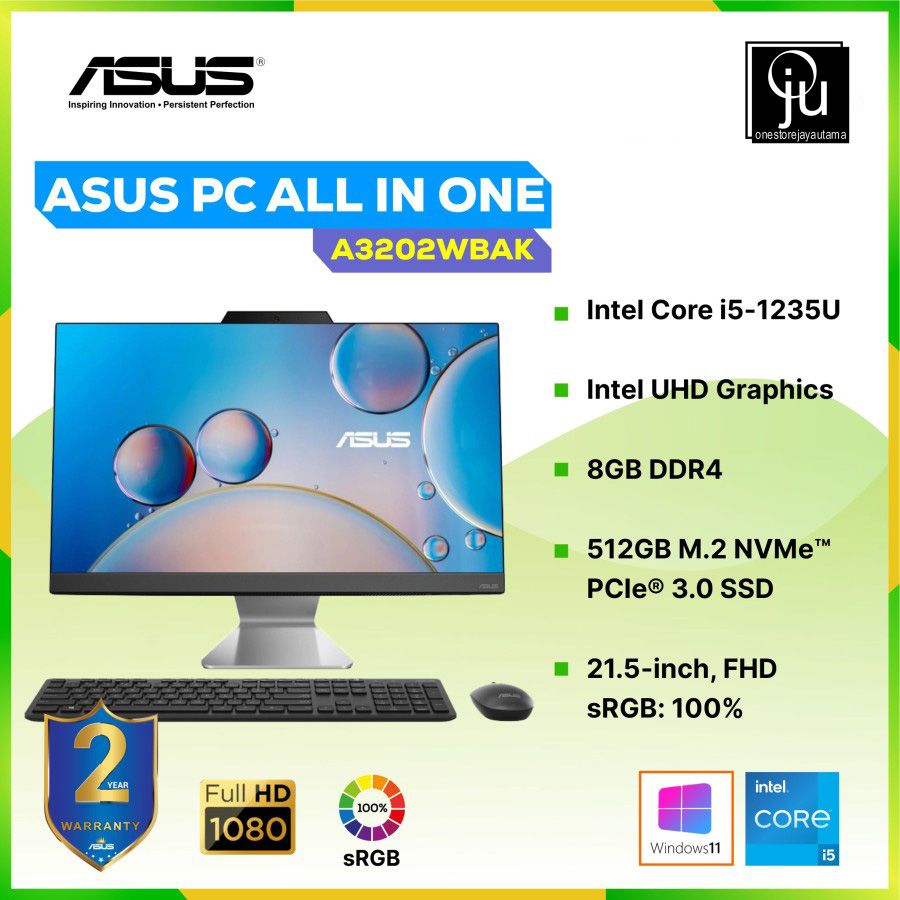 ASUS PC ALL IN ONE V222GAK BA142W J4005 4GB 256GB SSD 21,5 FHD W11