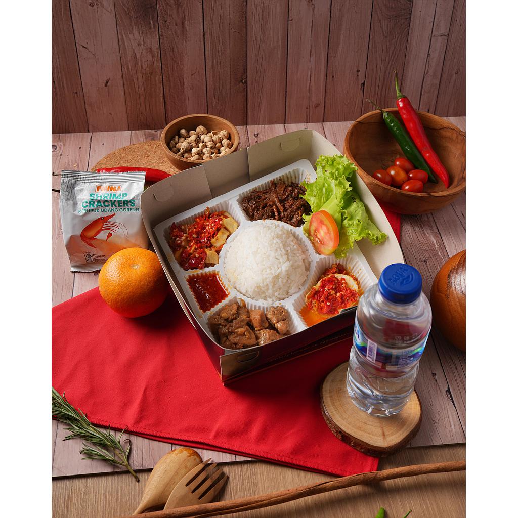 Nasi Box Rendang Suwir