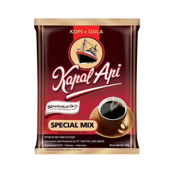 Kopi Kapal Api Special Mix (Kopi + Gula) 25 gram