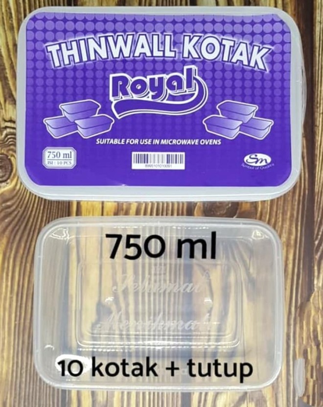 BOX MAKANAN - THINWALL - KOTAK (750ml)