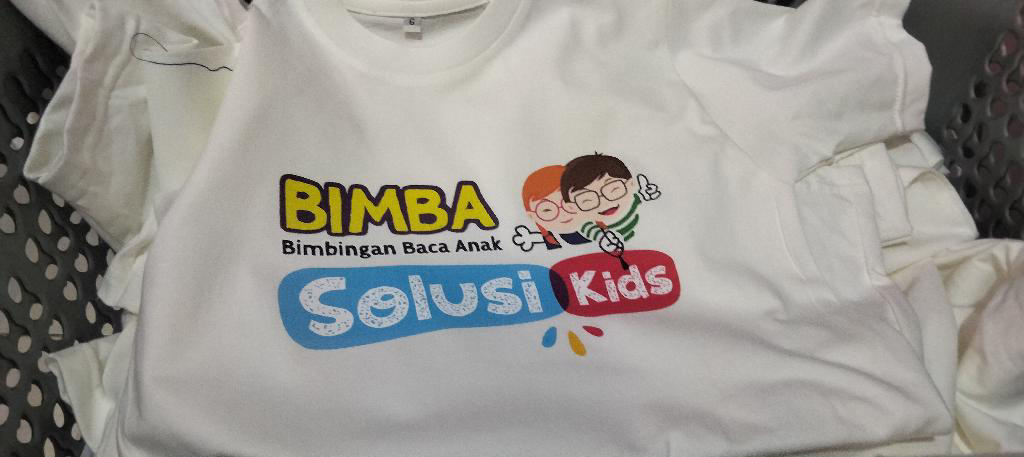 kaos anak putih+sablon DTF