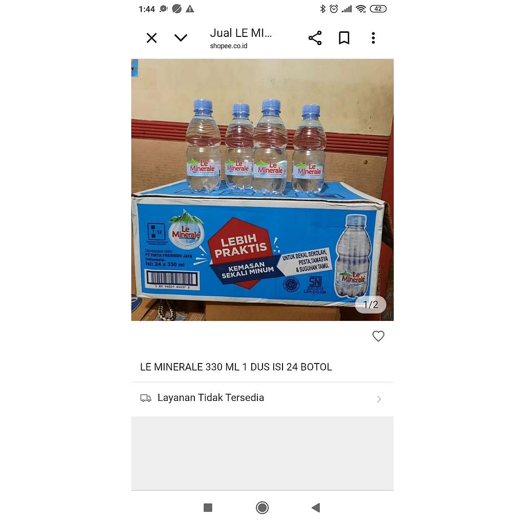 air mineral botol mini 330 ml