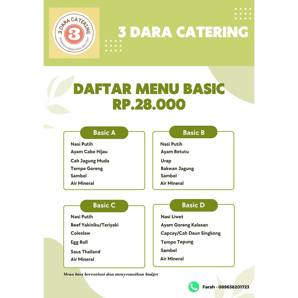 NASI BOX 3 DARA CATERING - BASIC