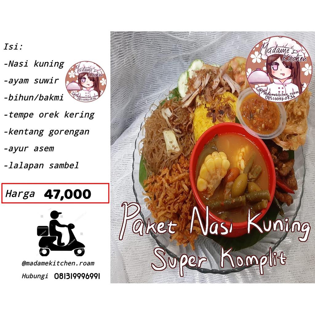 MENU PAKET NASI KUNING SUPER KOMPLIT MADAME'S KITCHEN