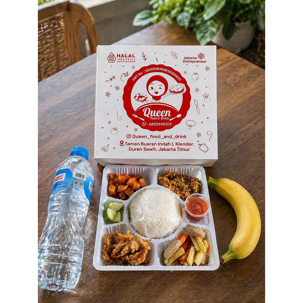 Nasi Box / Nasi Kotak / Nasi Kuning Ayam Goreng/ Nasi Putih Ayam Bakar / Nasi Hijau Pandan Ayam Goreng