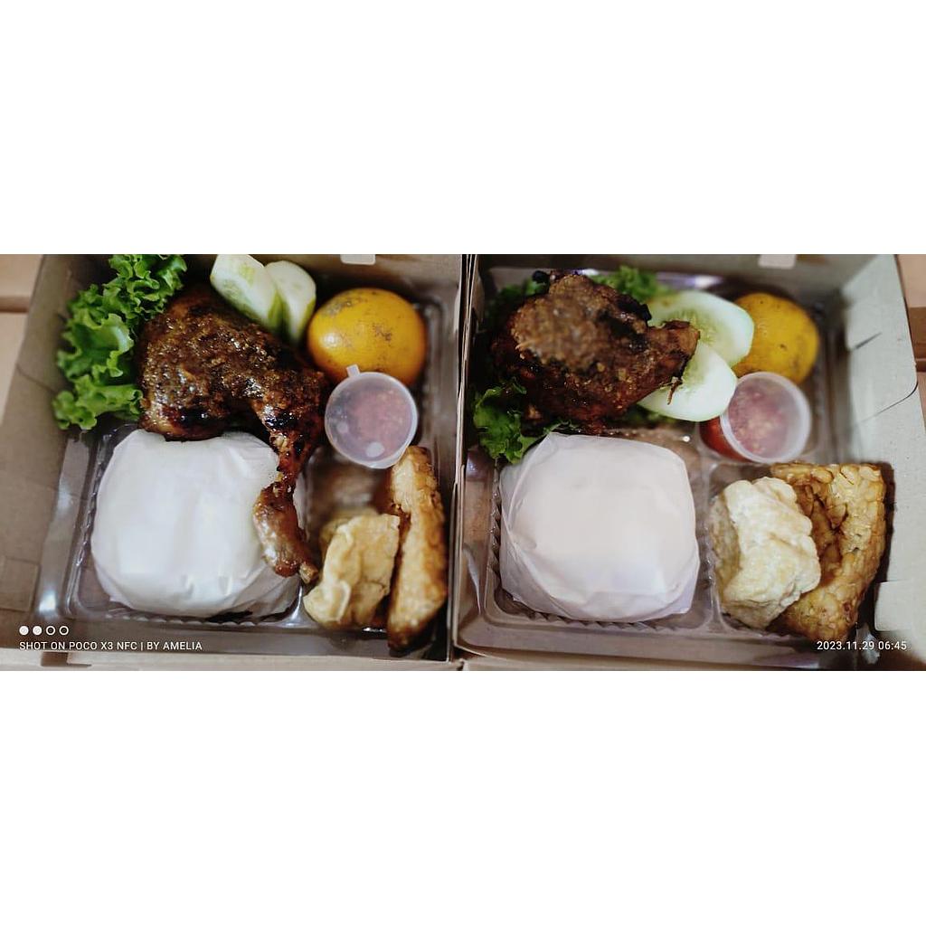 Nasi Box Ayam Bakar Tahu Tempe Lalap - Dapur Ibun
