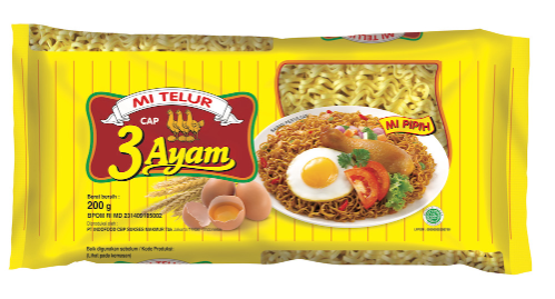 MIE TELUR MERK CAP TIGA AYAM