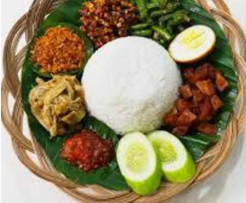 nasi campur  ( tanpa air mineral)