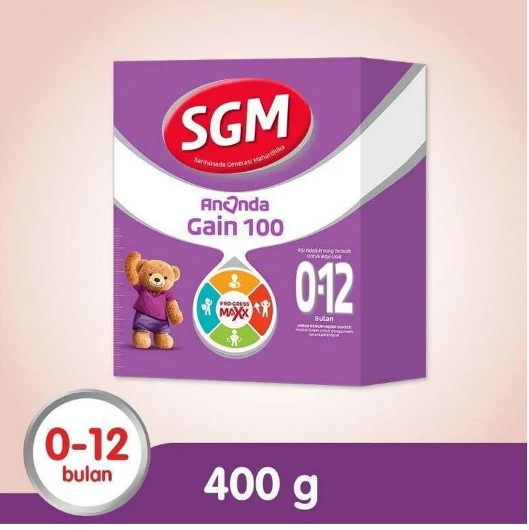 SUSU SGM ANANDA GAIN 100 0-12 BULAN VANILLA 400GR