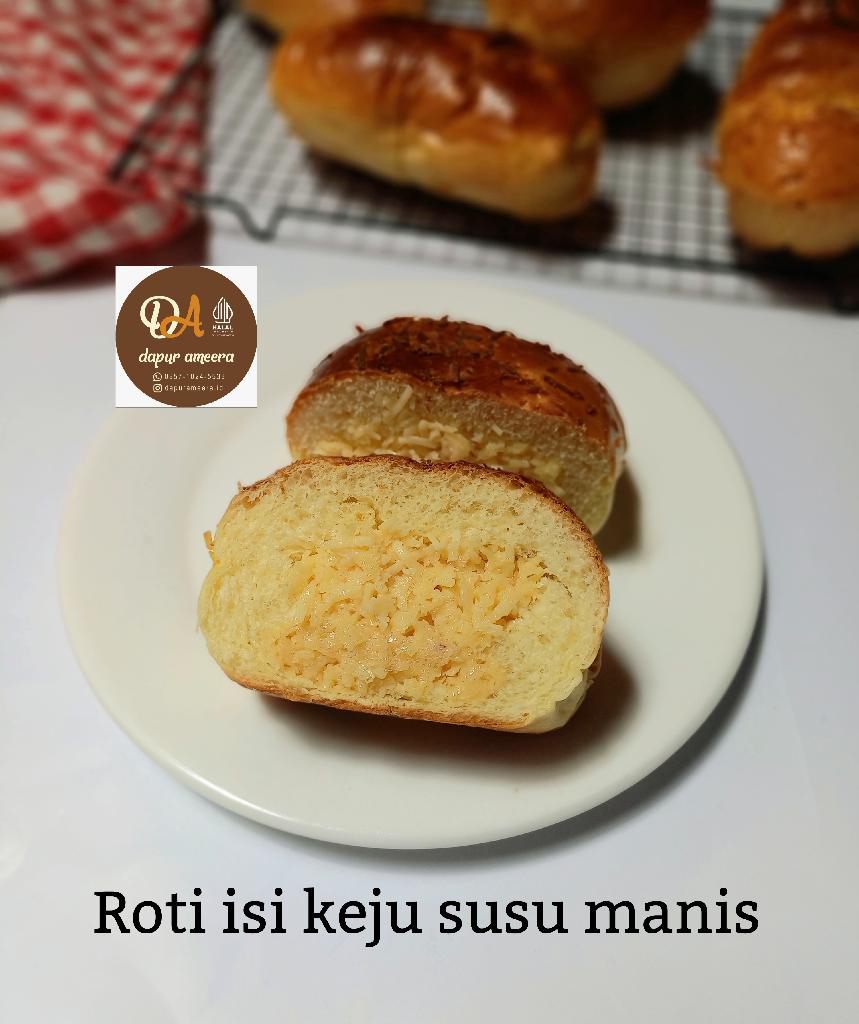 Roti isi keju susu manis uk M
