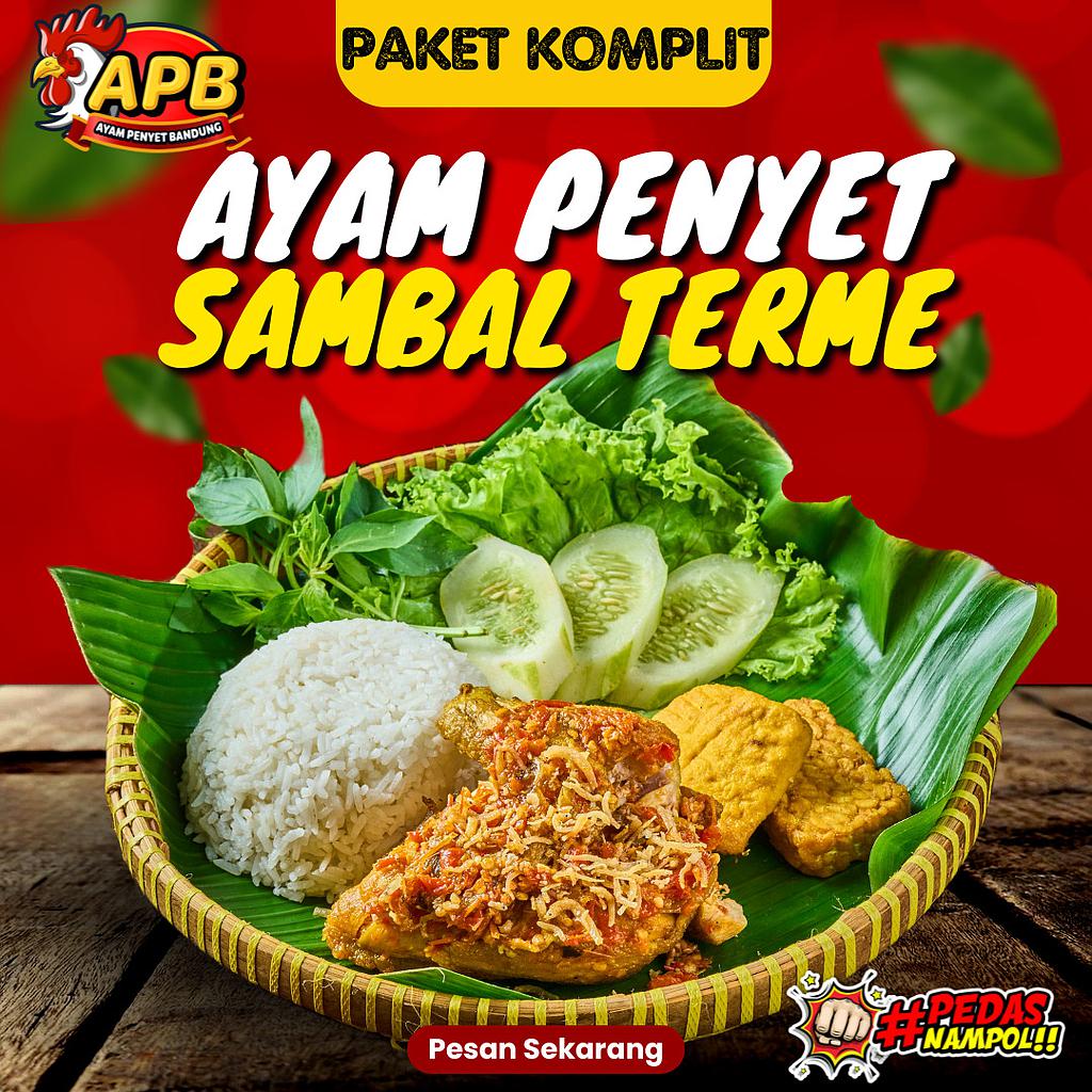 Nasi Box Komplit Nasi Timbeul Ayam Penyet Sambal Terme
