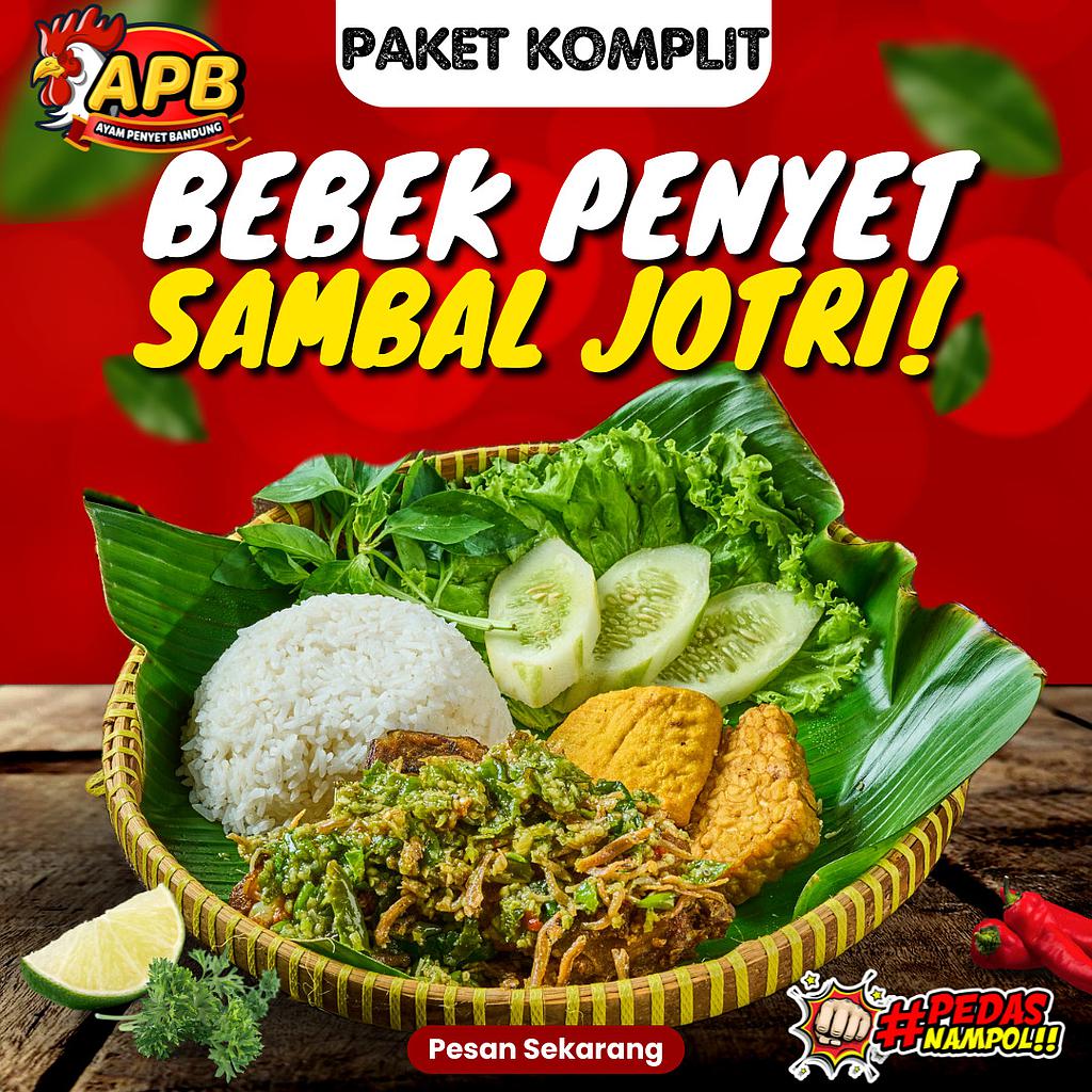 Nasi Box Komplit Nasi Timbeul Bebek Penyet Sambal Jotri