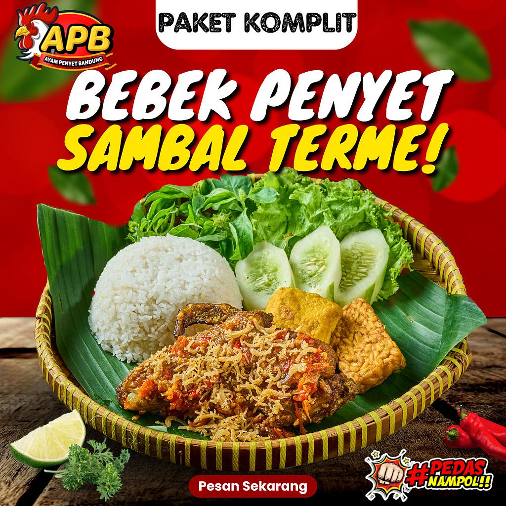 Nasi Box Komplit Nasi Timbeul Bebek Penyet Sambal Terme