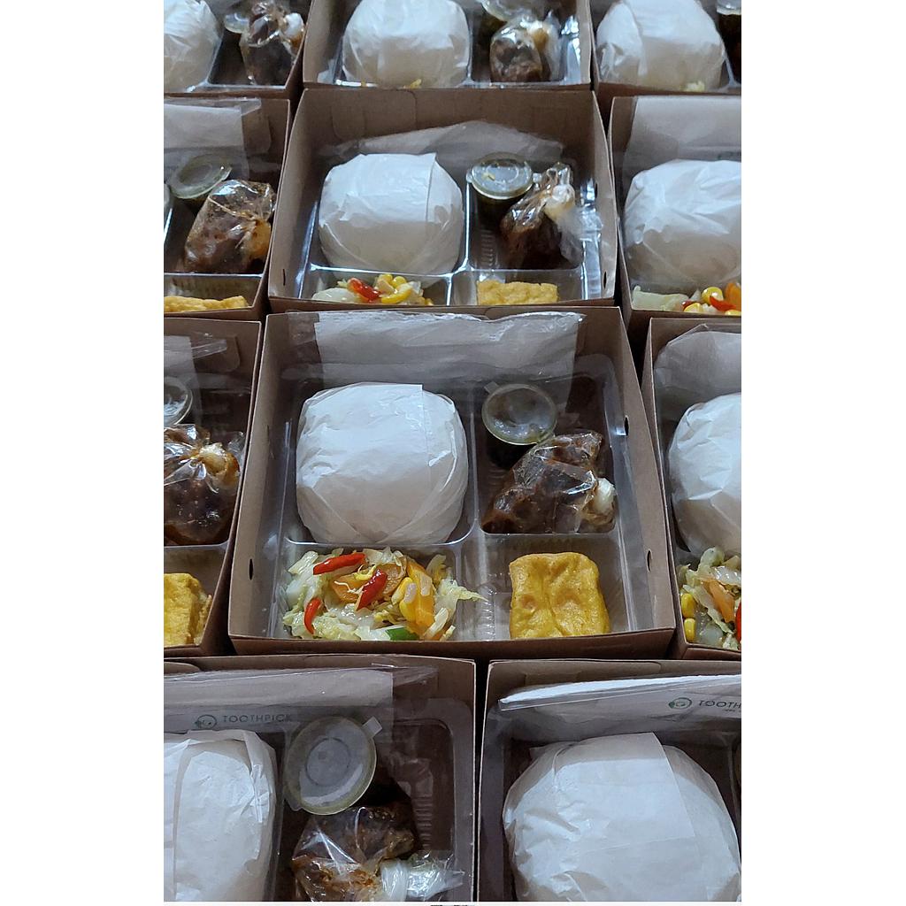 Paket Nasi  Rendang Daging
