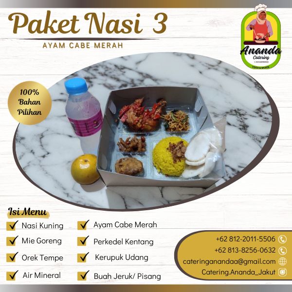 Nasi Box Paket Nasi + Snack By Ananda Catering
