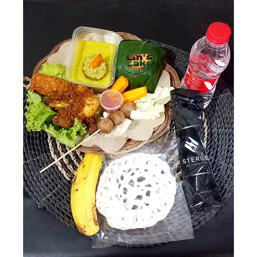 Paket nasi kambuh Paria ( Ala Makassar ) sate telor puyuh | Lin's cake