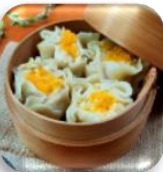 Menu PMT Pangan Lokal Balita 12-59 Bulan - Dimsum ayam udang + Jeruk Manis