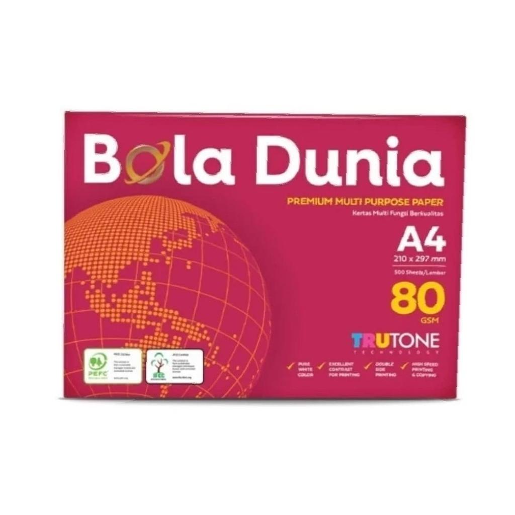Kertas Hvs A4 80 Gram Bola Dunia