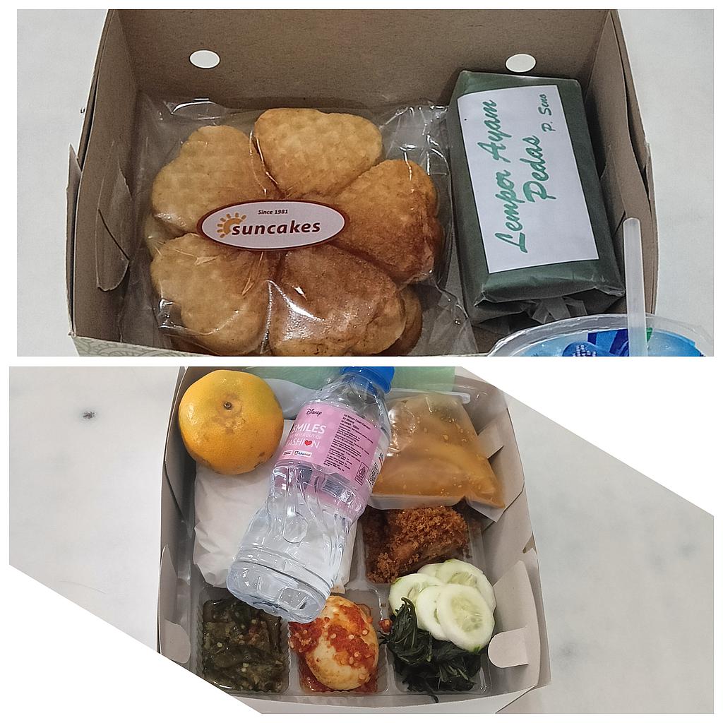 nasi box komplit+Snack RM Nikmat