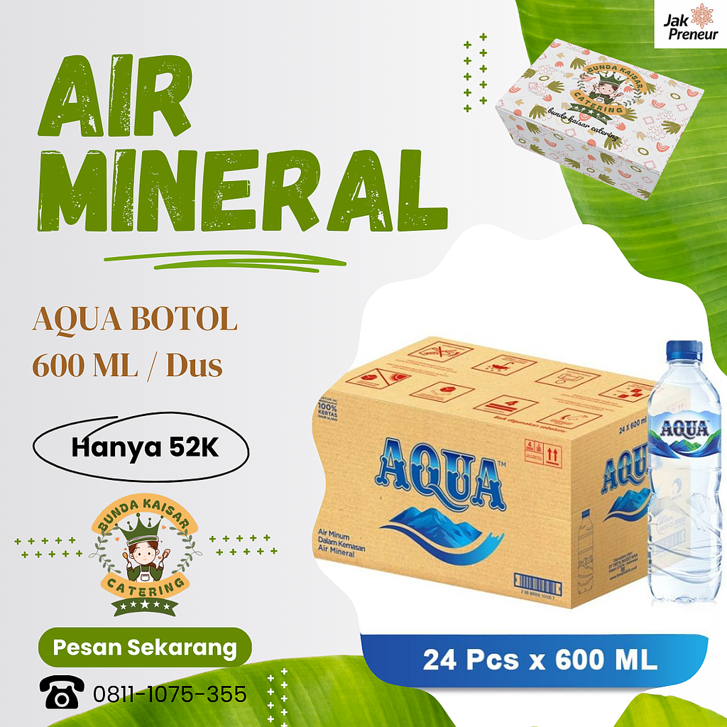 Aqua Botol 600 ml/ Box