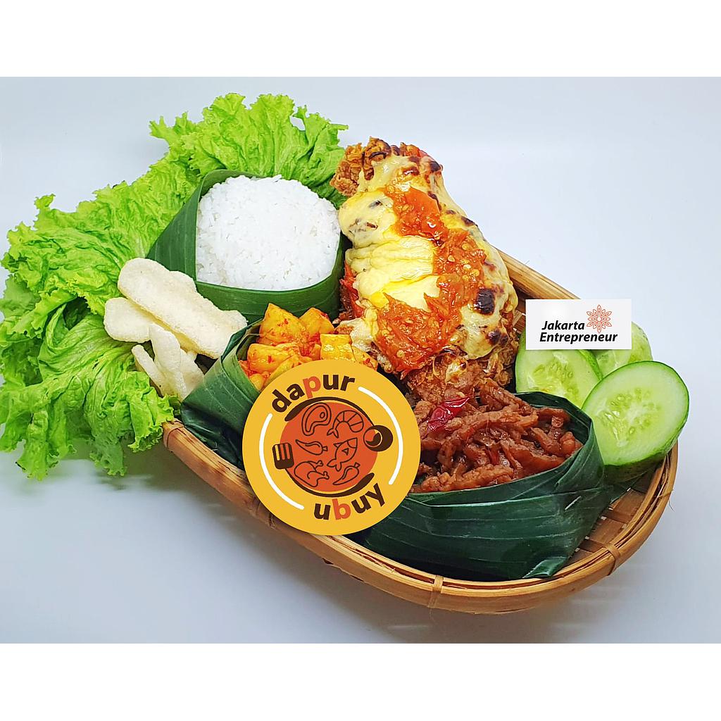 NASI AYAM GEPREK MOZARELLA DAPUR  UBUY