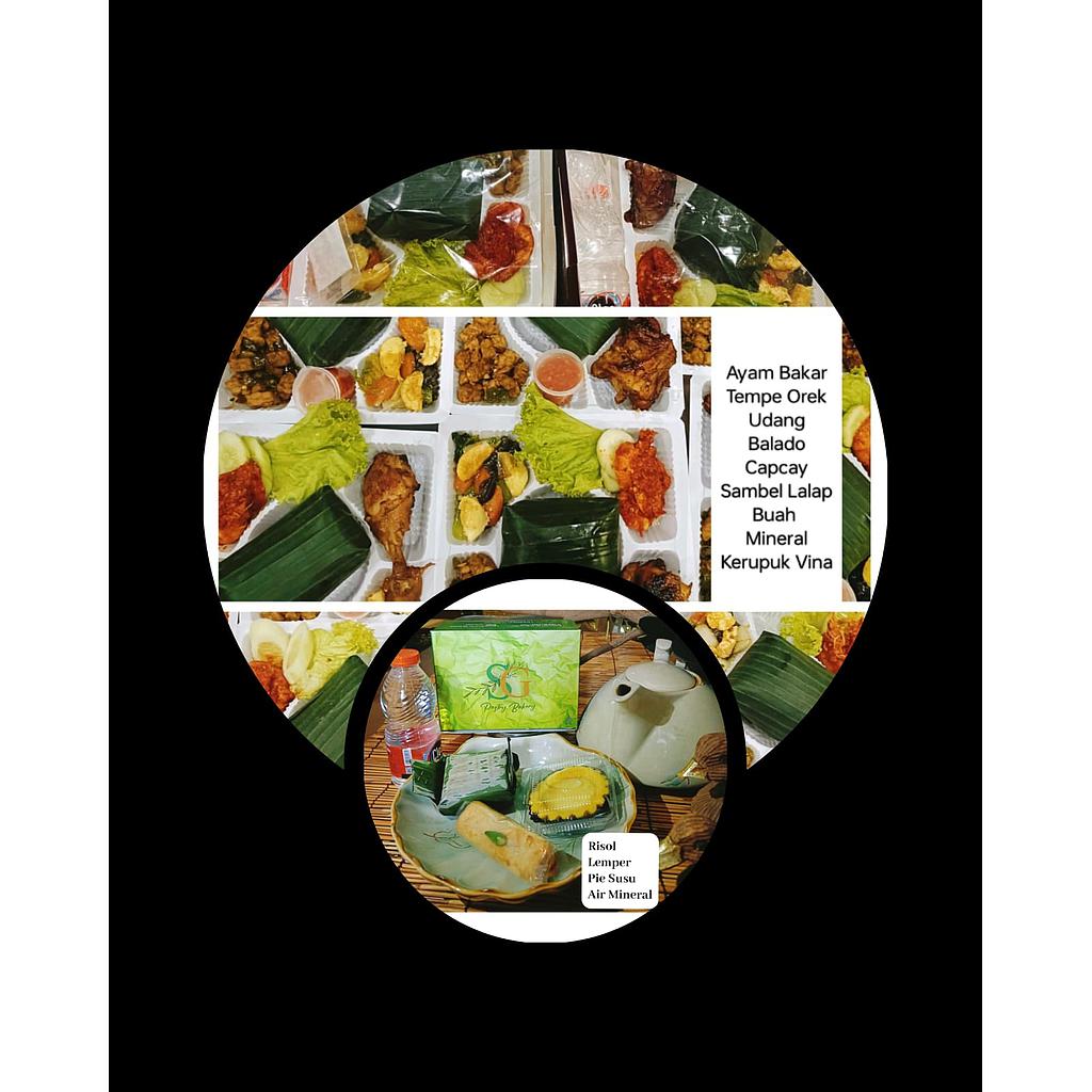 PAKET COMBO NASI BOX + SNACK BOX SATRIA GARDEN CATERING