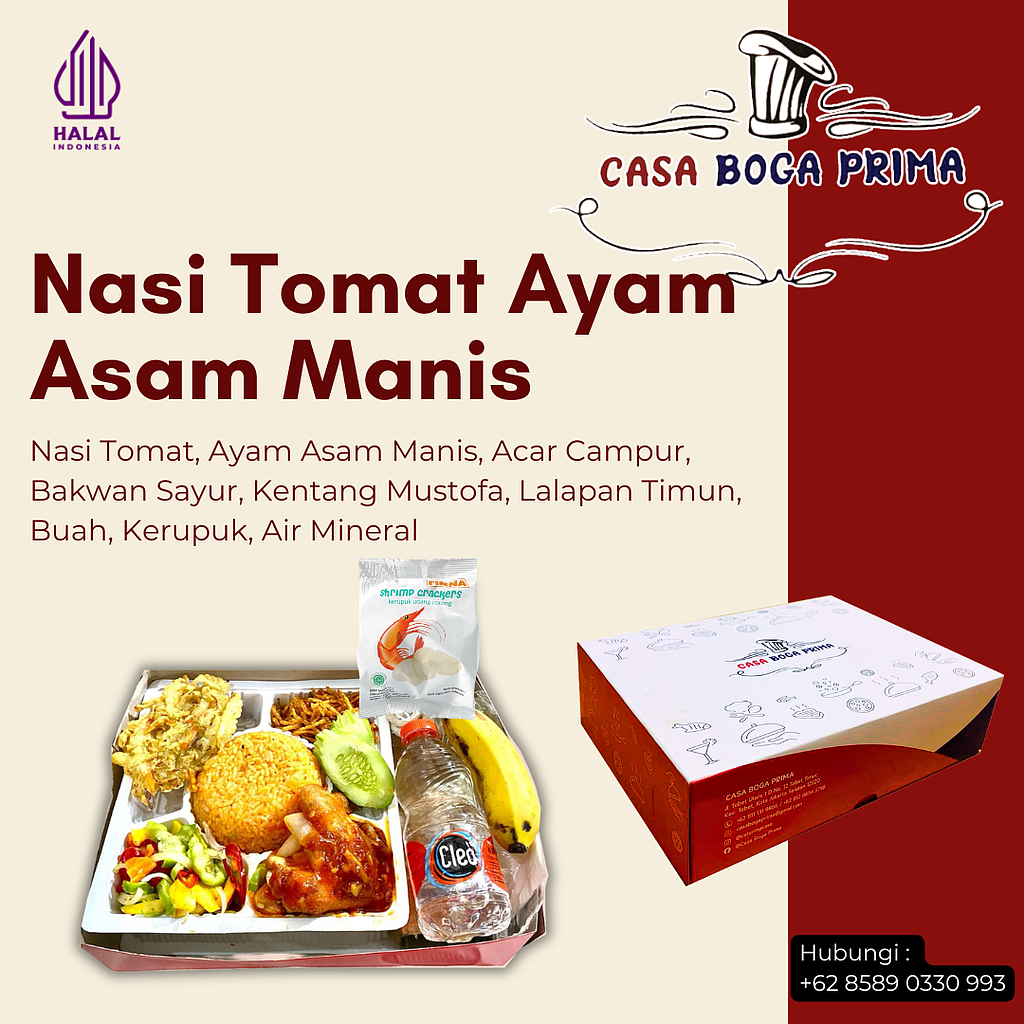 Nasi Tomat Ayam Asam Manis Casa Boga Prima