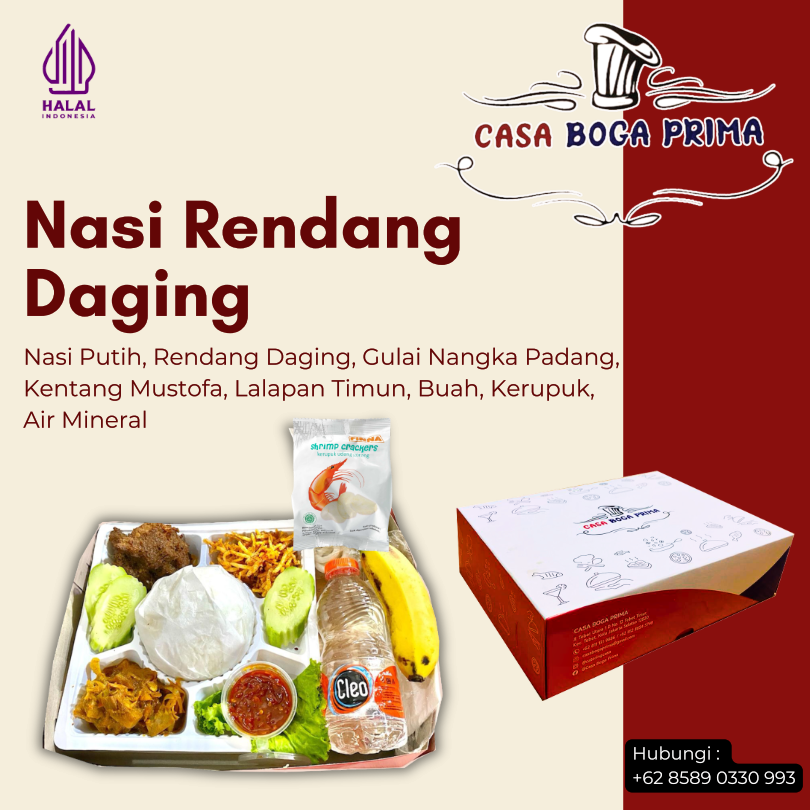 Nasi Rendang Daging Casa Boga Prima