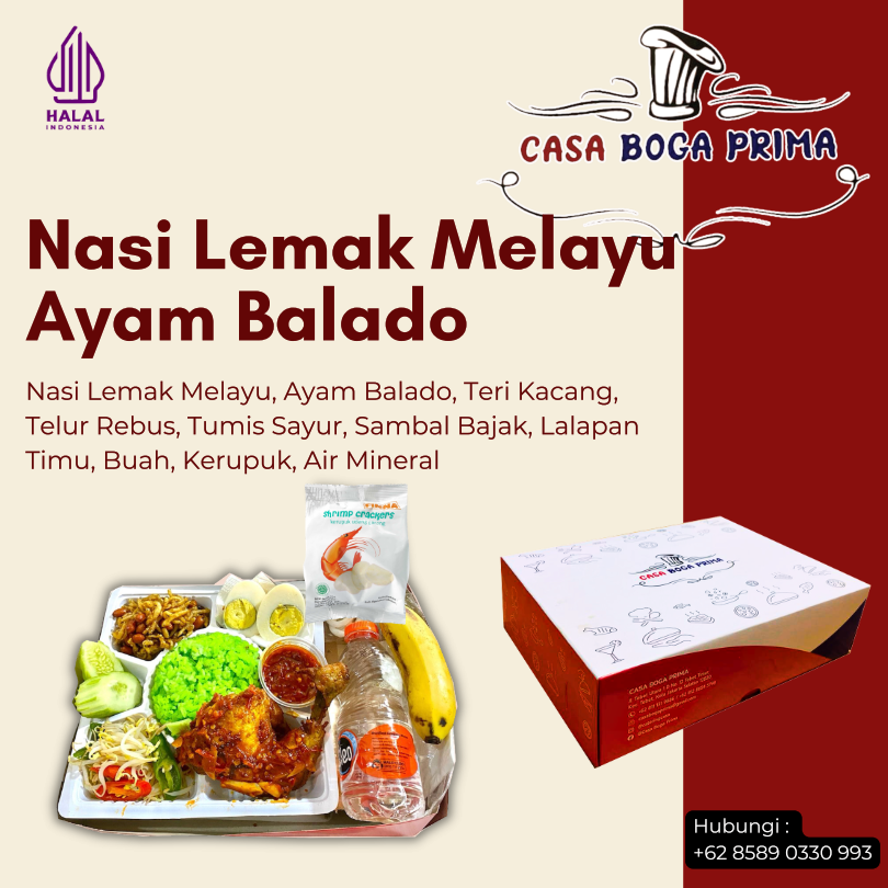 Nasi Lemak Melayu Ayam Balado Casa Boga Prima