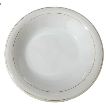 PIRING MAKAN BULAT KERAMIK LIST EMAS