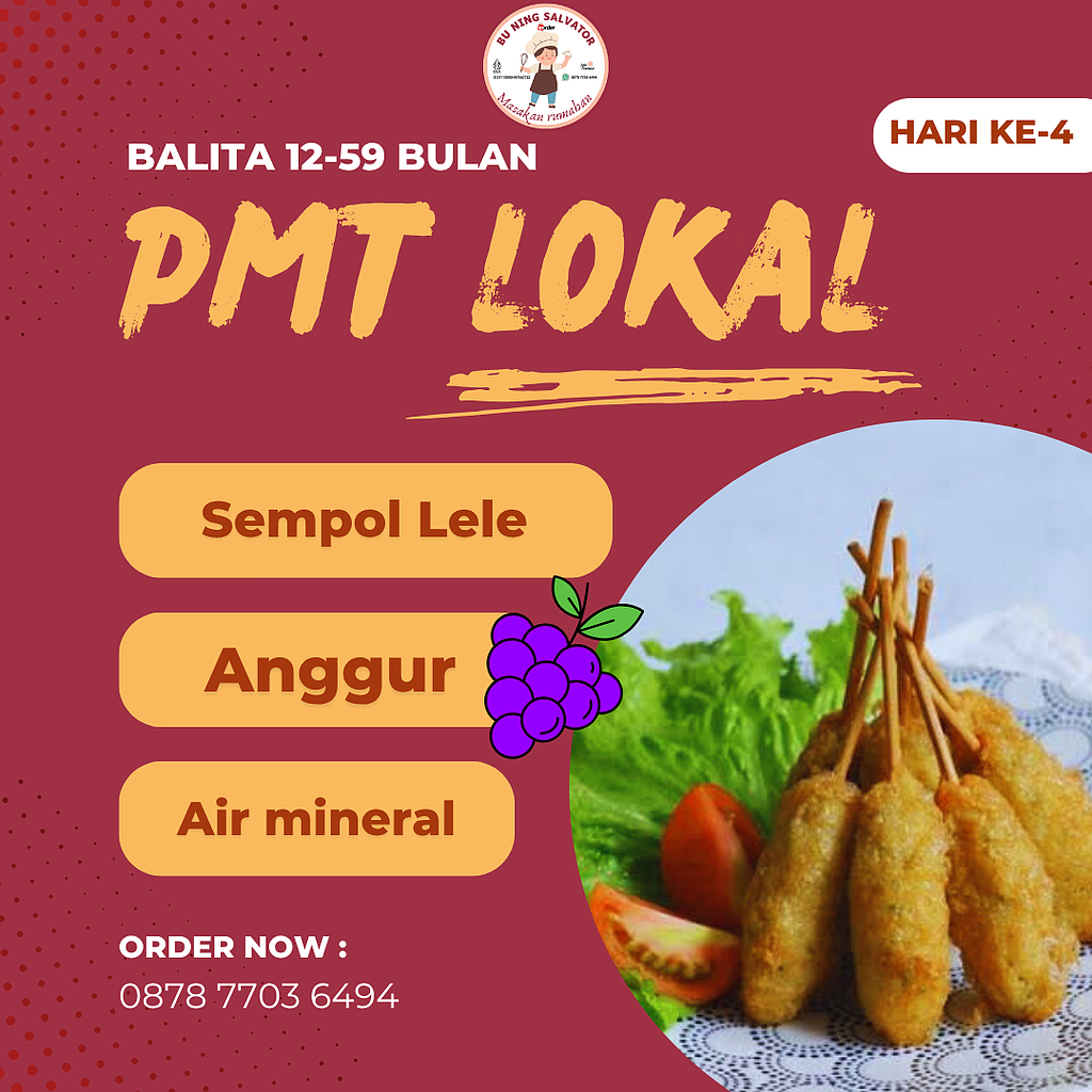 Menu PMT Lokal Balita 12-59 bulan (Hari ke - 4)