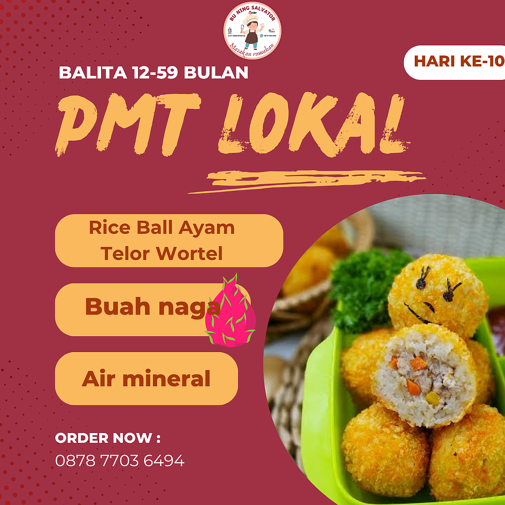 Menu PMT Lokal Balita 12-59 bulan (Hari ke - 10)