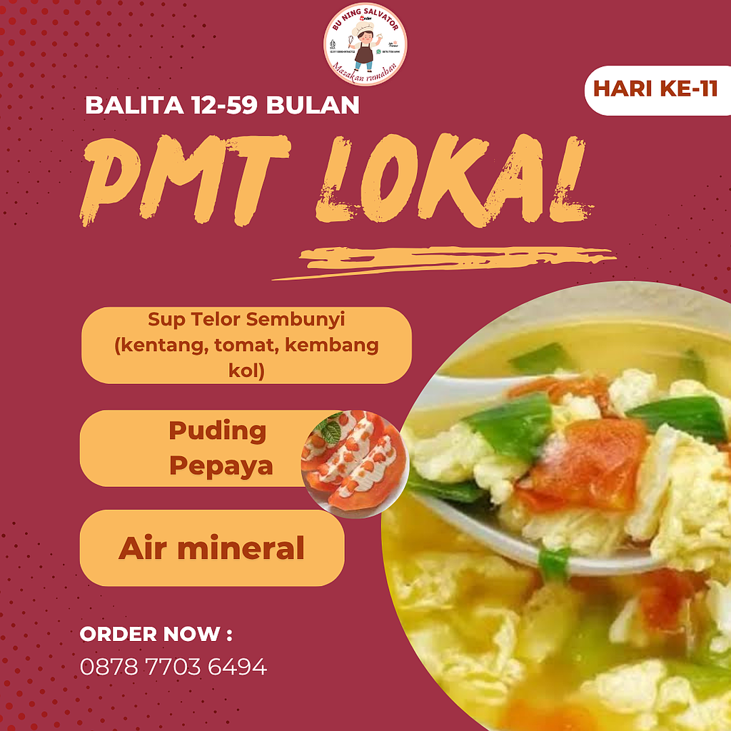 Menu PMT Lokal Balita 12-59 bulan (Hari ke - 11)