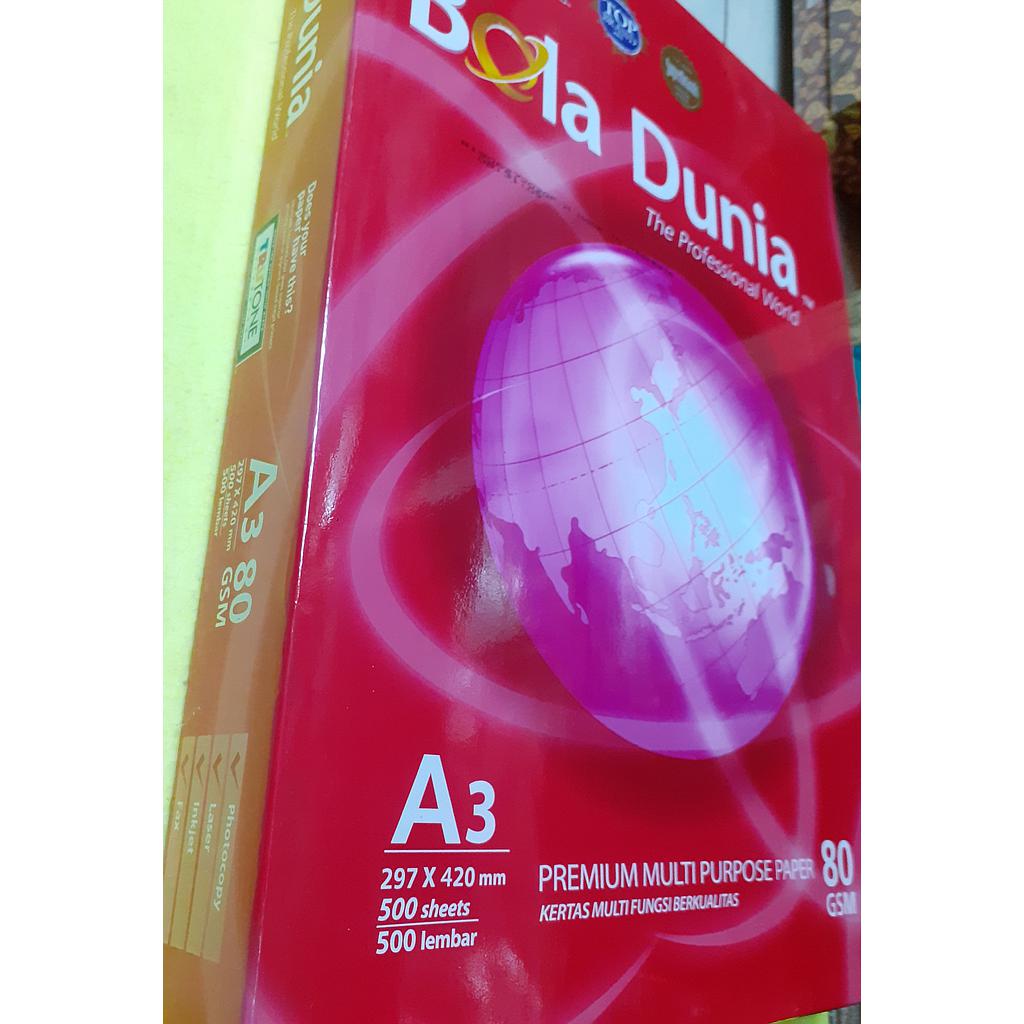 Kertas HVS A3 80 gsm Bola Dunia