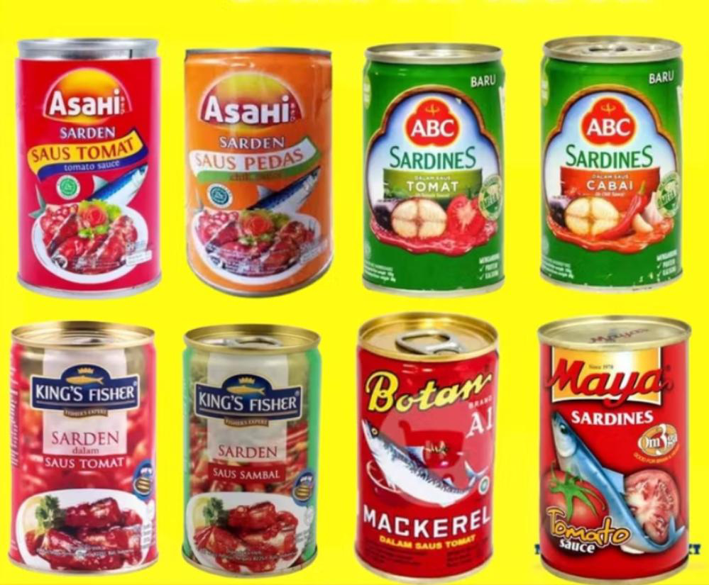 Sarden kaleng 1 dus isi 100 