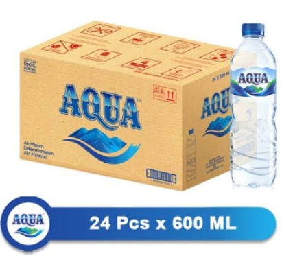 AQUA 600 ML 1 Dus/24 Pcs (Padang Dapur Pusako)